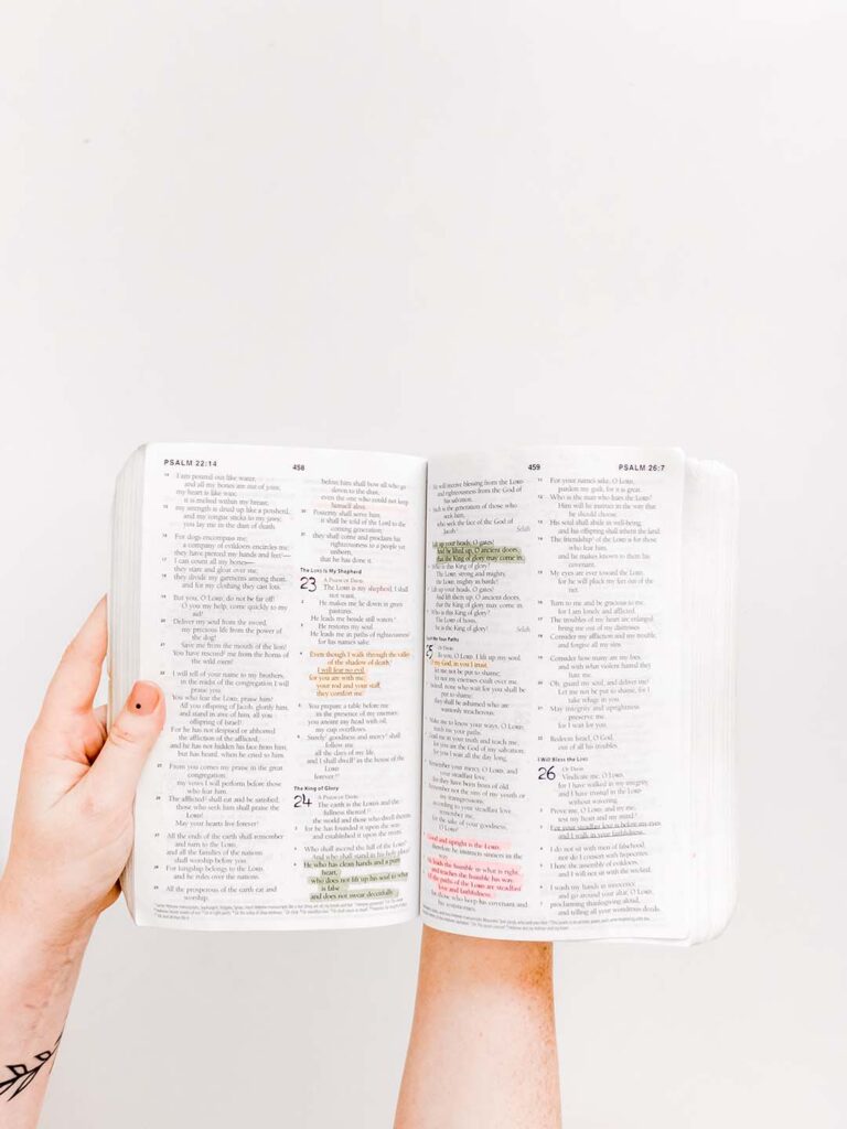 A picture of an open bible