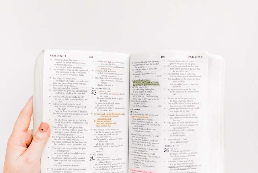 A picture of an open bible