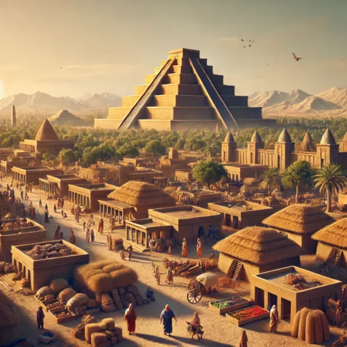 A-realistic-depiction-of-the-ancient-Sumerian-city-of-Ur-at-its-peak