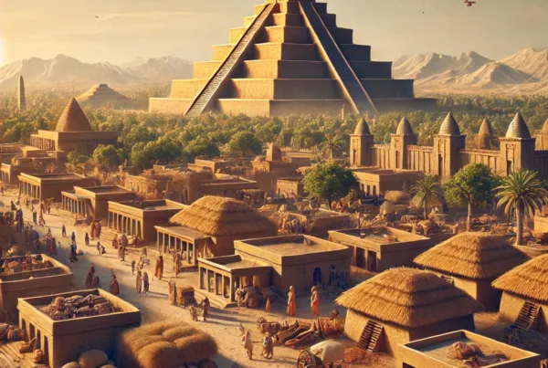 A-realistic-depiction-of-the-ancient-Sumerian-city-of-Ur-at-its-peak