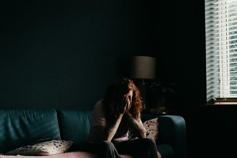 Women reflecting by herself