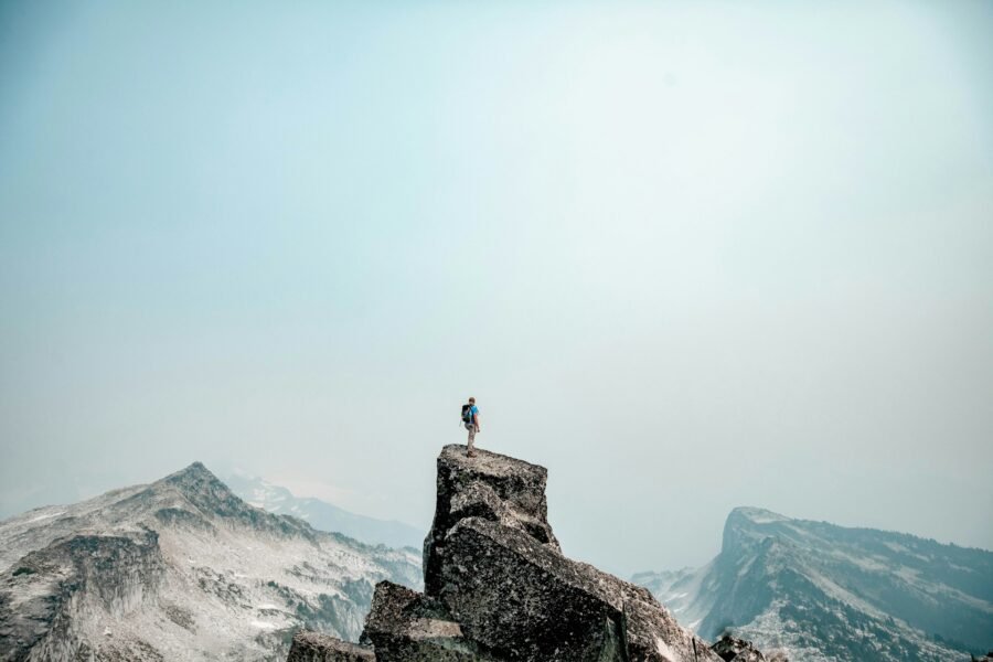person stood on a mountain