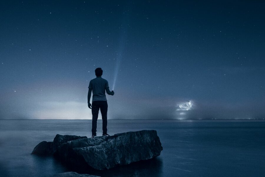 Person searching in thge night